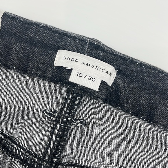 NEW GOOD AMERICAN Good Legs Straight Jeans Black184 Style GS419TFT 10/30 - Picture 9 of 14